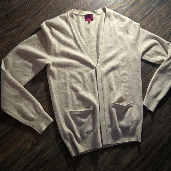 STATE CASHMERE Women's Taupe Cardigan Sweater NWOT/SIZE S - Picture 6 of 7